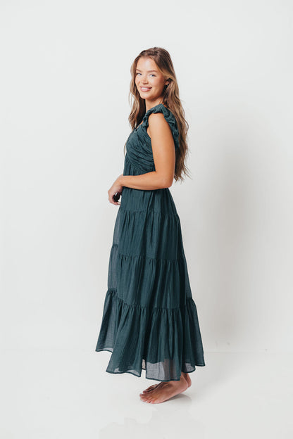 Katy Pleated Bodice Maxi Dress in Deep Teal - Bump Friendly *9/10 PRE-ORDER*
