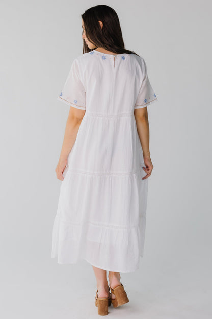 Citrus Spring Tiered Embroidered Dress