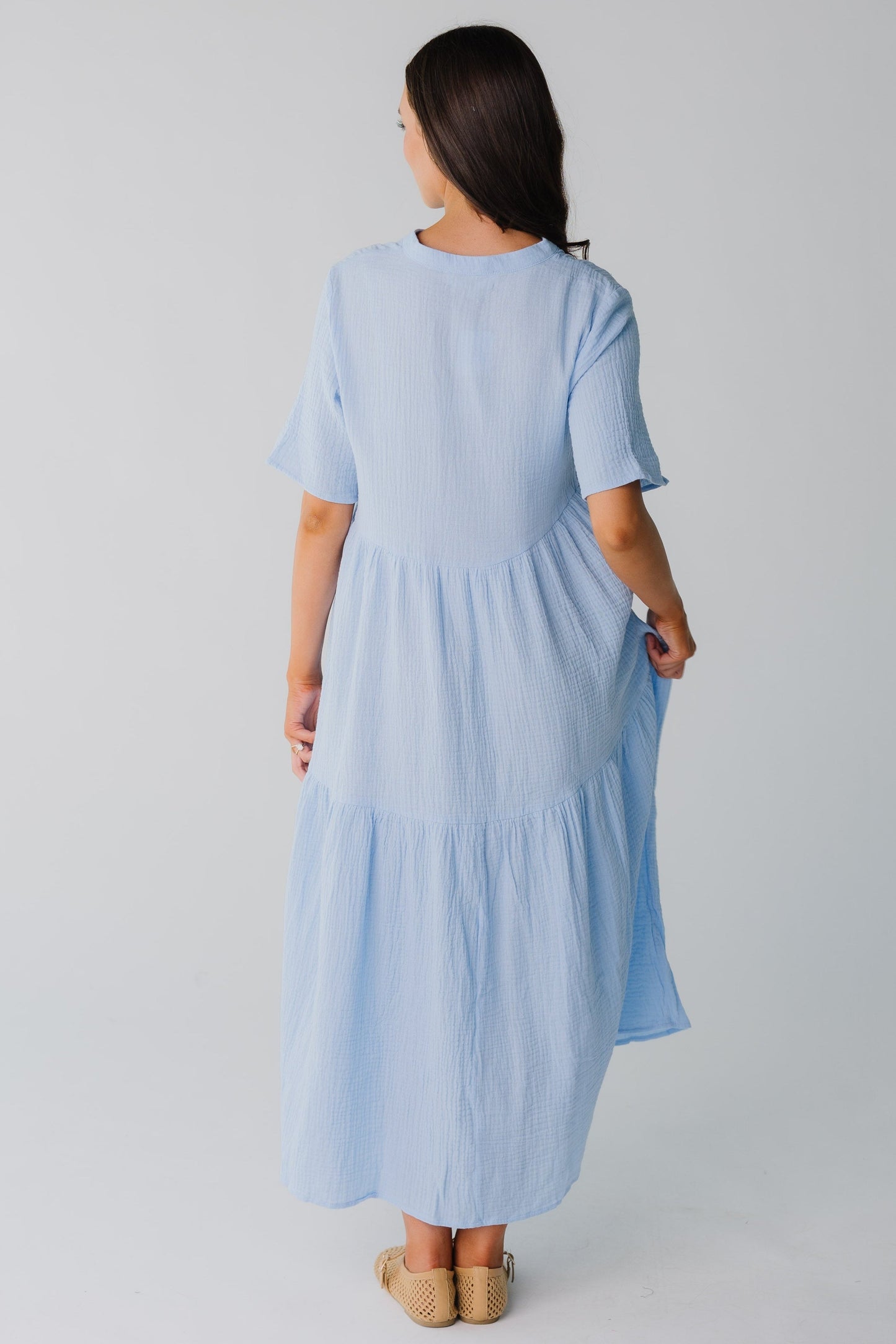 Brass & Roe Pondering Gauze Straight Sleeve Dress