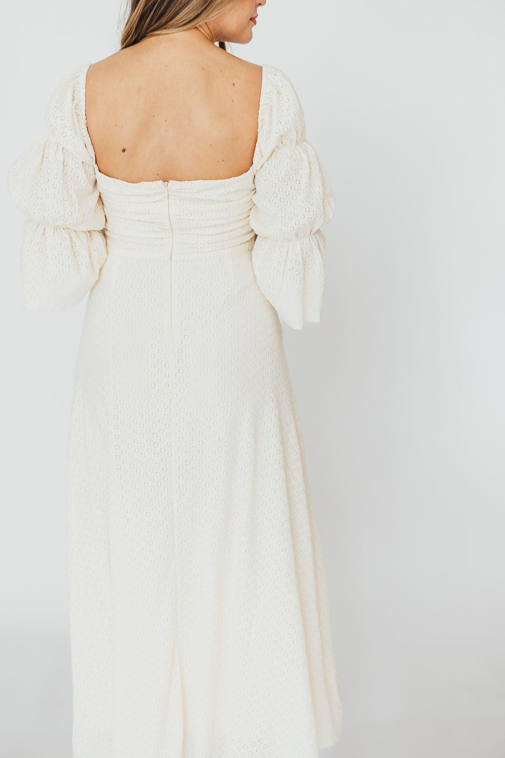 Corrine Tiered Sleeve Maxi Dress with Pockets in Ivory Cream - Bump Friendly