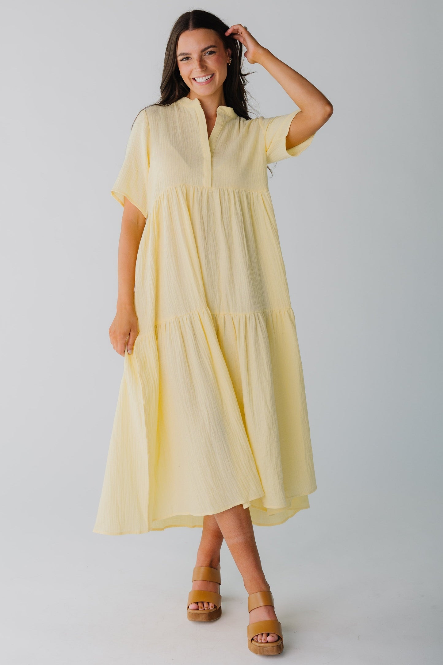 Brass & Roe Pondering Gauze Straight Sleeve Dress