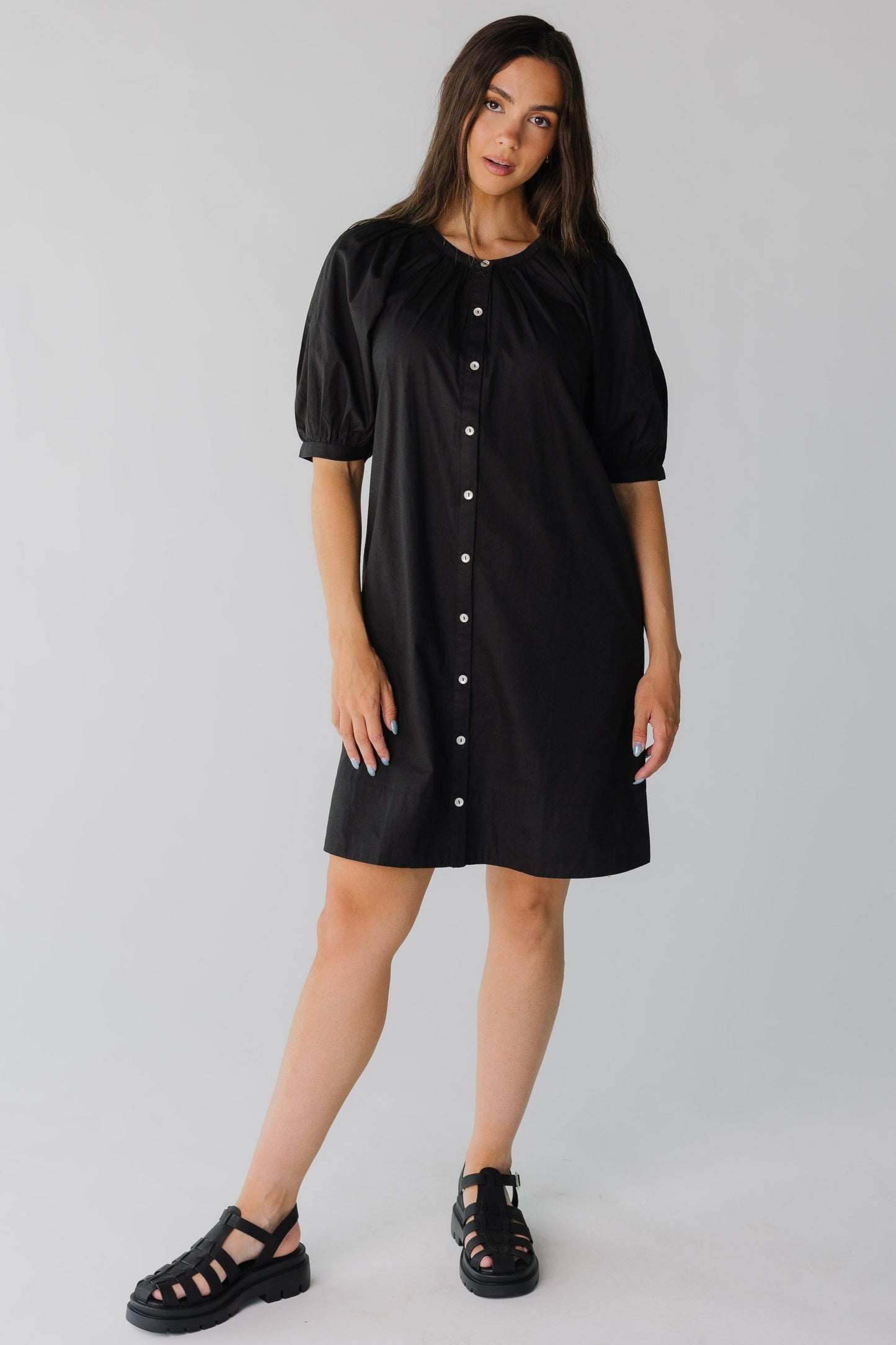 Citrus Seaside Button Down Knee Dress