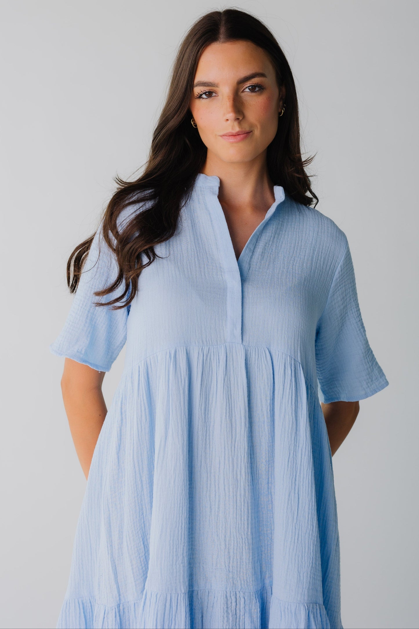 Brass & Roe Pondering Gauze Straight Sleeve Dress