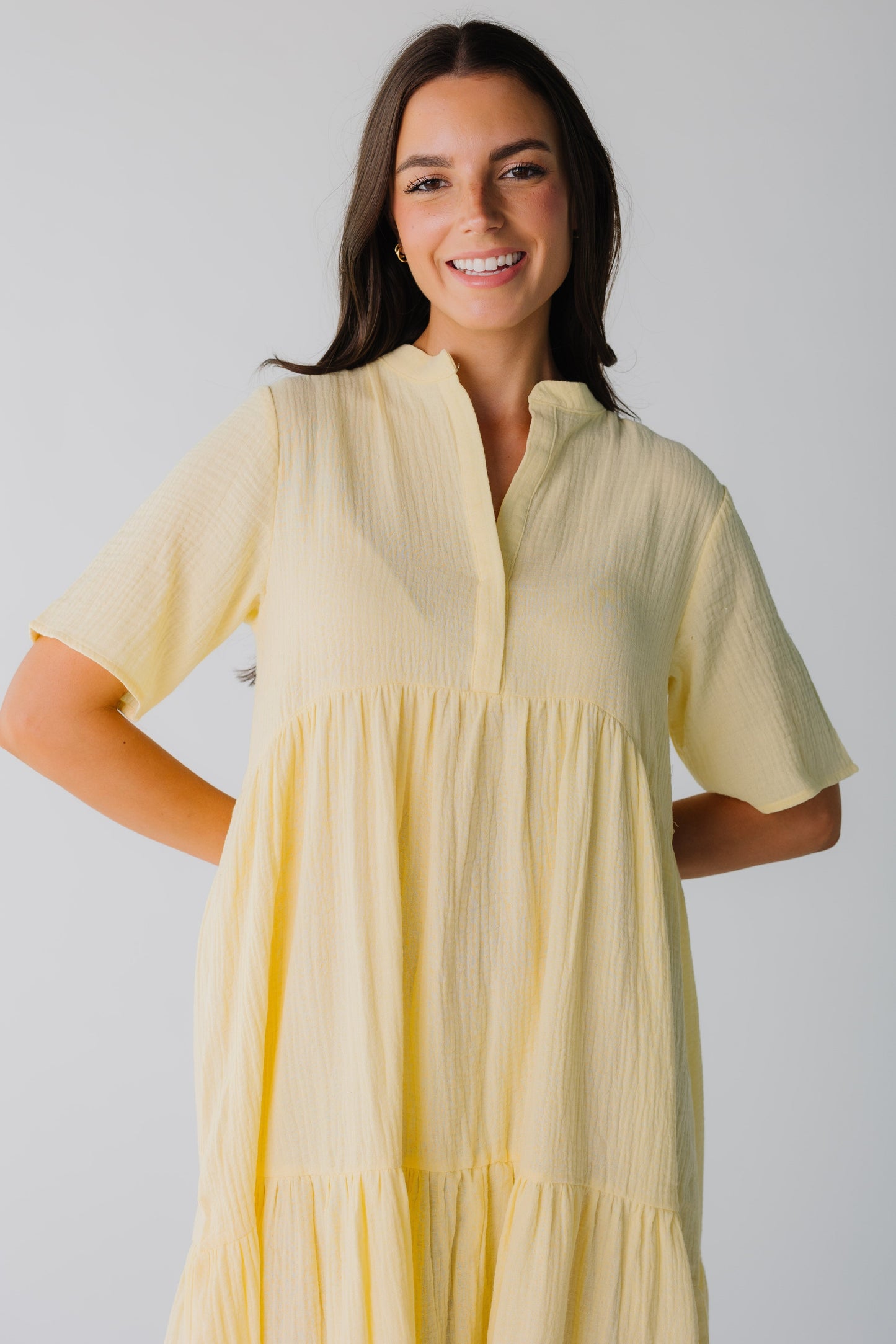Brass & Roe Pondering Gauze Straight Sleeve Dress