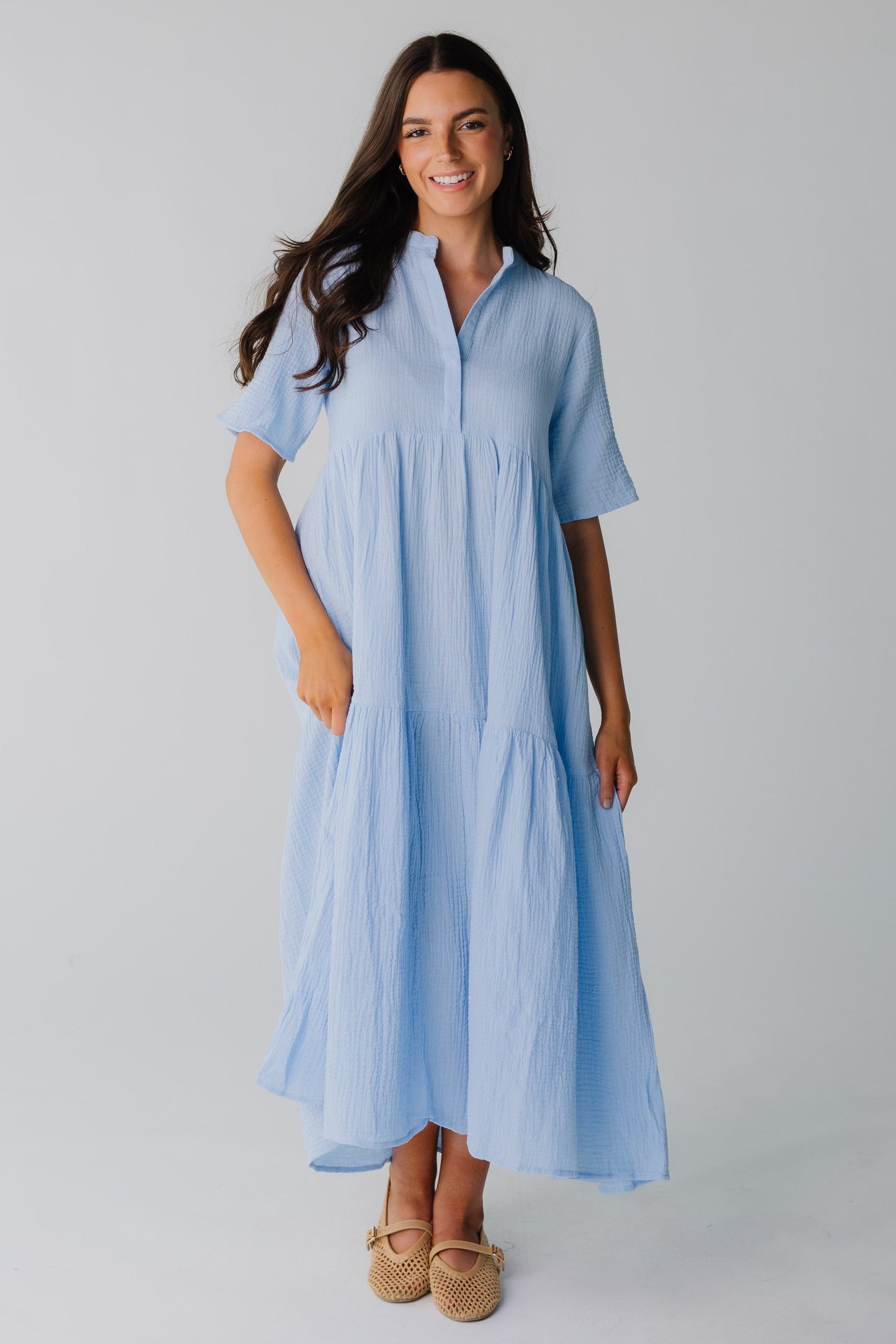 Brass & Roe Pondering Gauze Straight Sleeve Dress