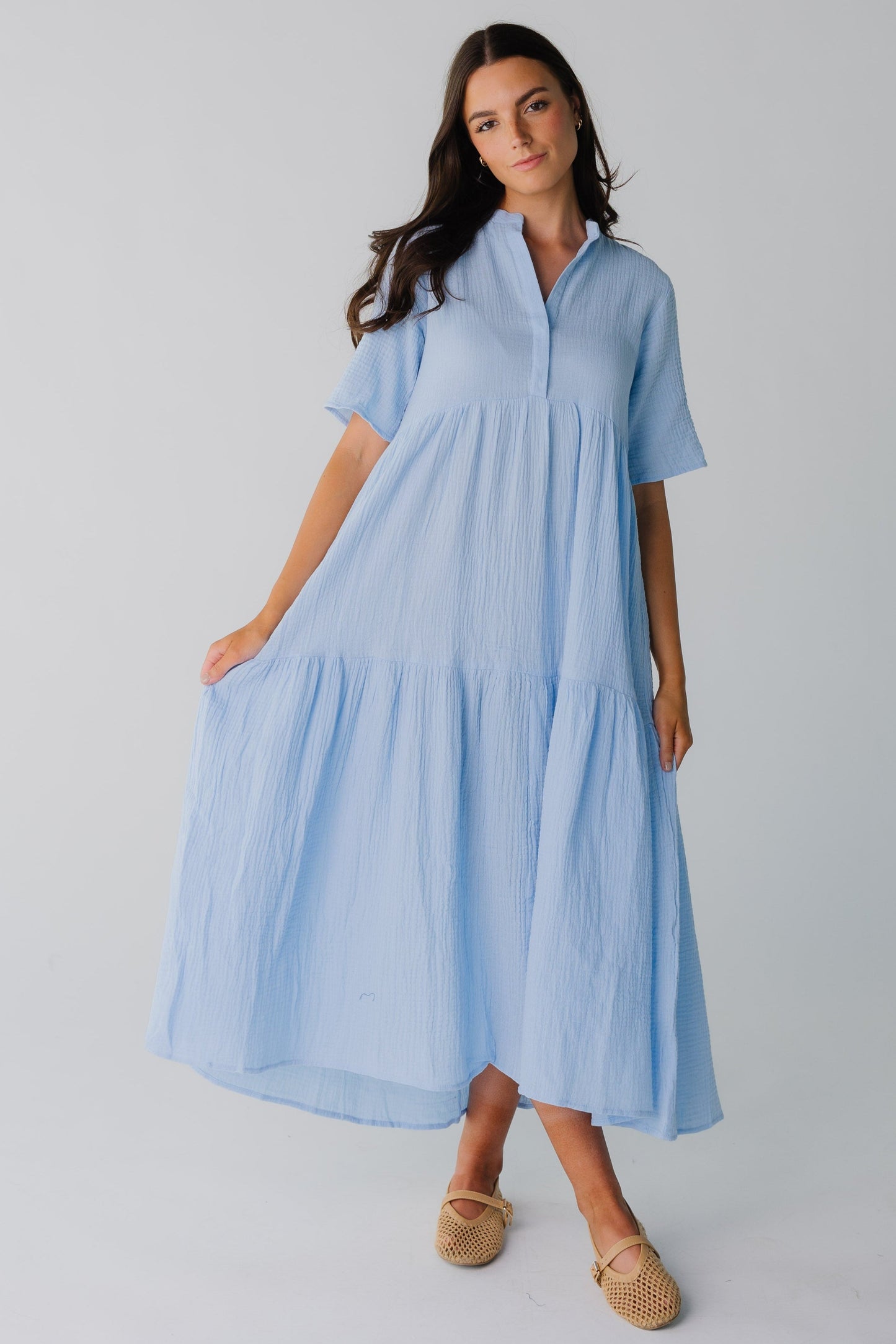 Brass & Roe Pondering Gauze Straight Sleeve Dress