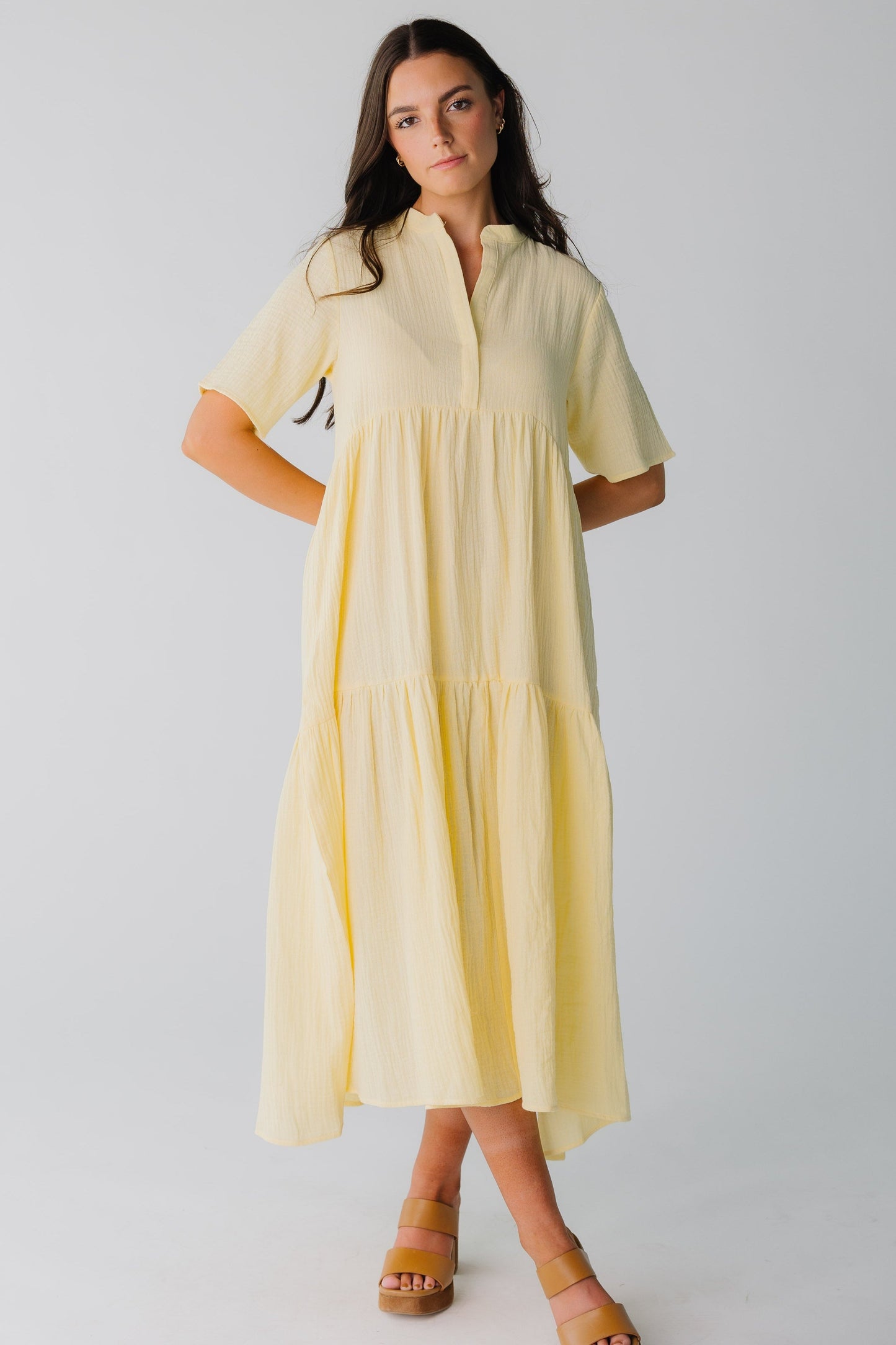 Brass & Roe Pondering Gauze Straight Sleeve Dress