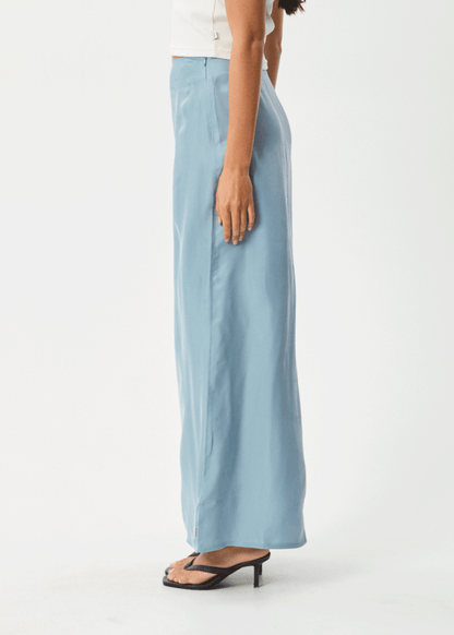 AFENDS Womens Grace - Cupro Maxi Skirt - Ether Blue
