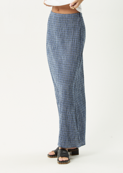 AFENDS Womens Shipwreck - Seersucker Maxi Skirt - Marlin