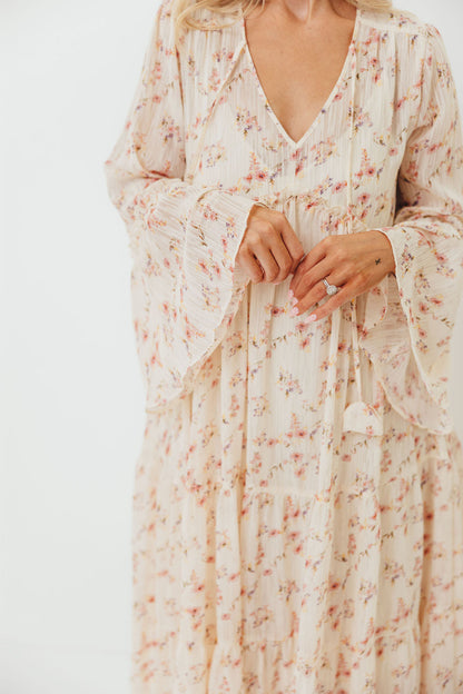 Lisa Woven Floral V-Neck Maxi Dress in Cream Multi - Bump Friendly *9/12 PRE-ORDER*