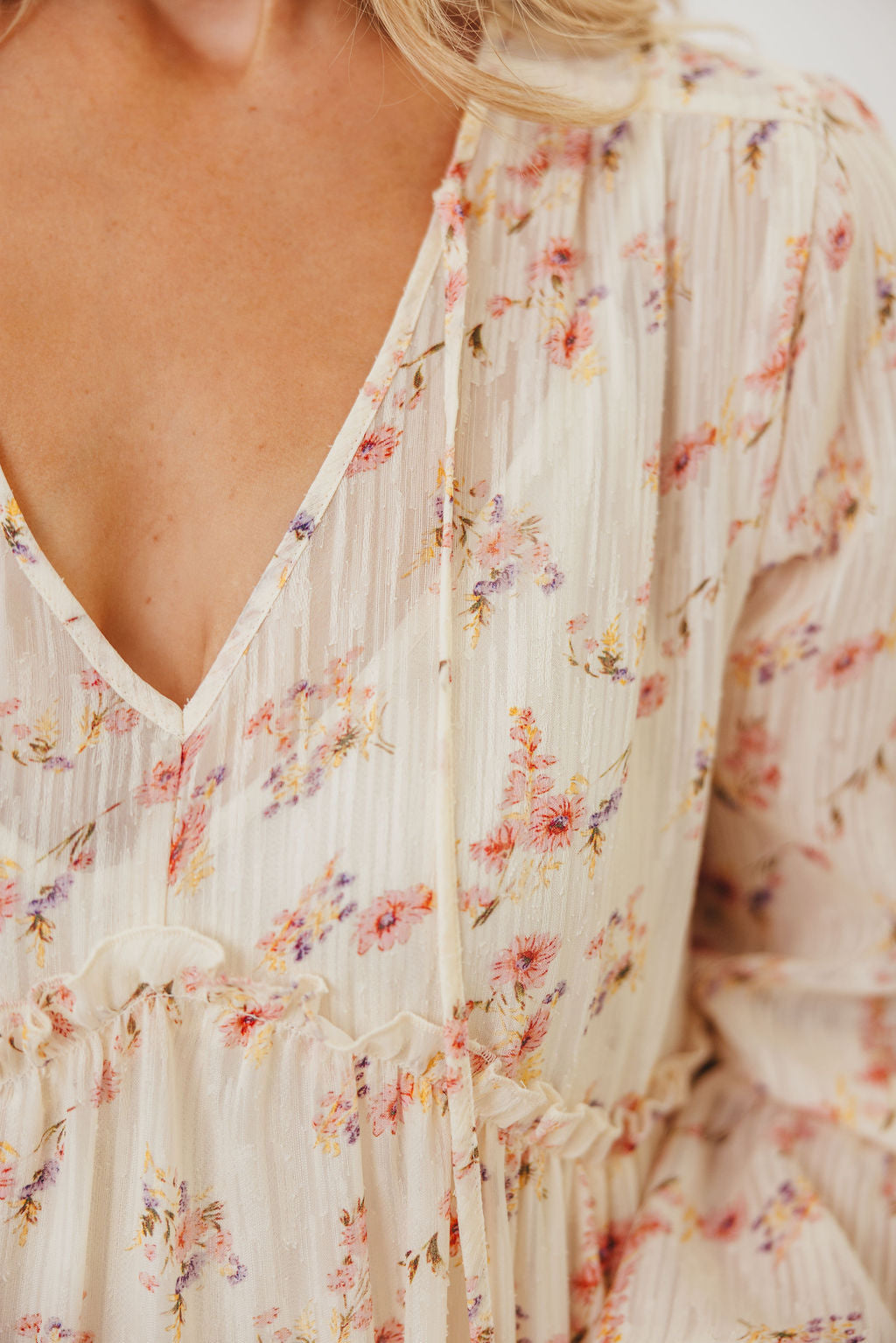 Lisa Woven Floral V-Neck Maxi Dress in Cream Multi - Bump Friendly *9/12 PRE-ORDER*